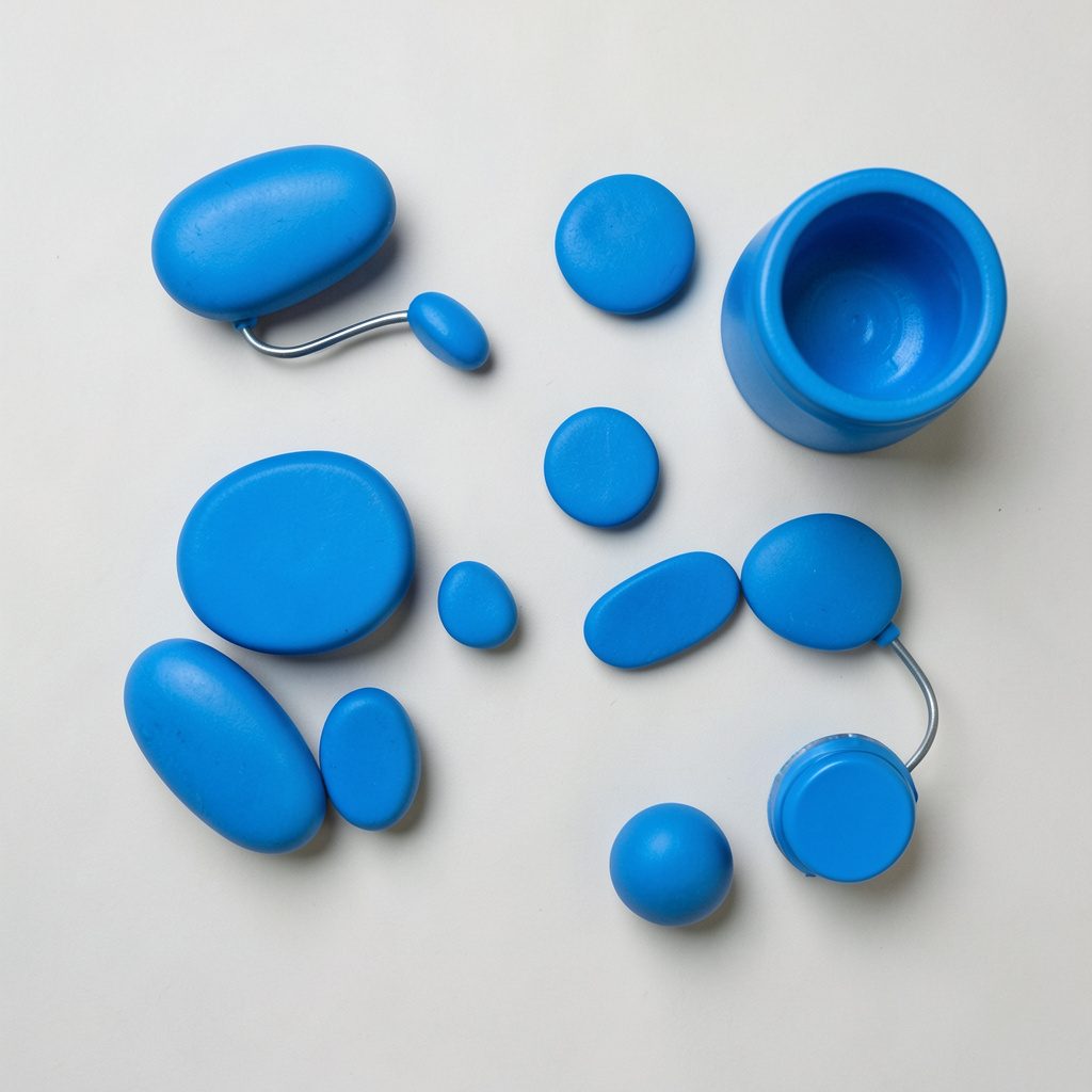 Overhead flat-lay photograph of printed argument analysis sheets with a magnifying glass on a cool blue surface.